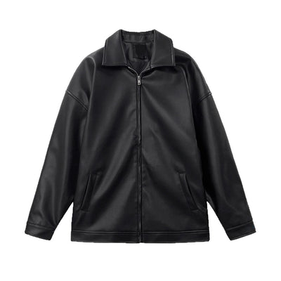 Chaqueta Beisbolera de Cuero Coreana para Hombre - Image 5