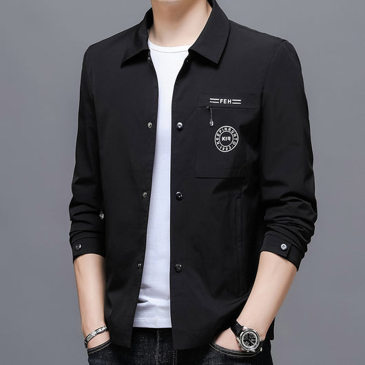 Chaqueta Casual de Solapa para Hombre Sin Arrugas - Image 3