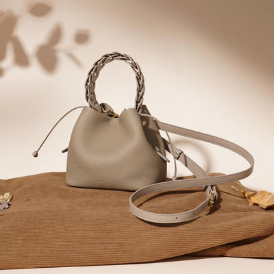 Bolso Bandolera de Cuero Vegetal - Estilo Bucket Vintage - Image 15
