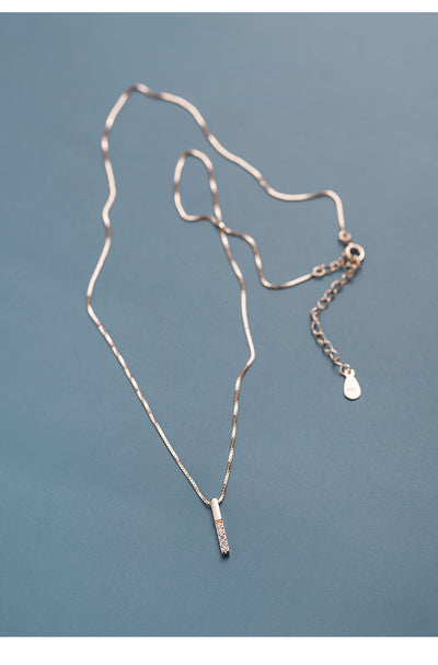 Collar de Plata Esterlina S925 con Barra Vertical de Diamantes Micro - Elegancia Temperamental para Mujer - Image 12