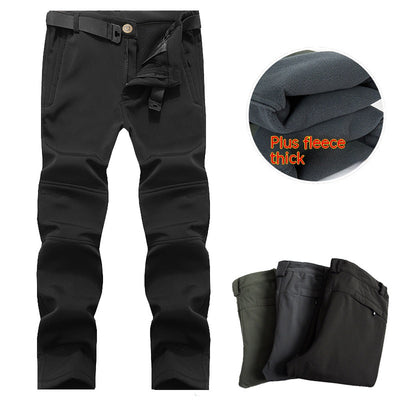 Pantalones Tácticos Soft Shell Hombre Talla Grande Forrados en Fleece para Senderismo - Image 5
