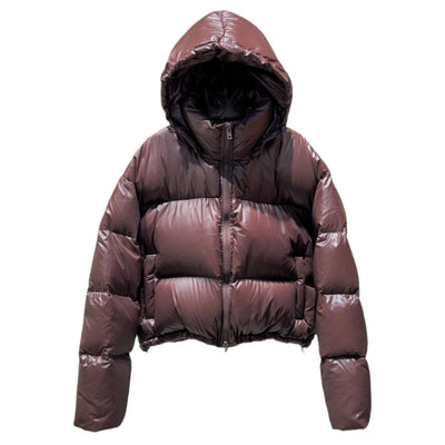 Chaqueta Acolchada Mujer Europea Blanca Corta Suelta Plumas de Pato Gorro Desmontable - Image 22