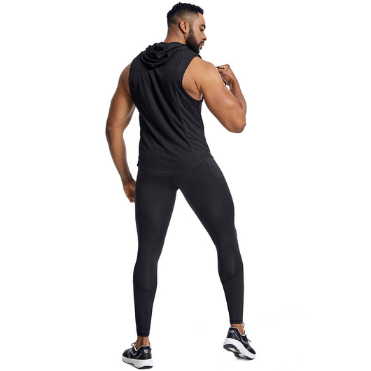 Conjunto Deportivo Hombre: Chaleco Transpirable + Pantalón Secado Rápido con Capucha - Image 3