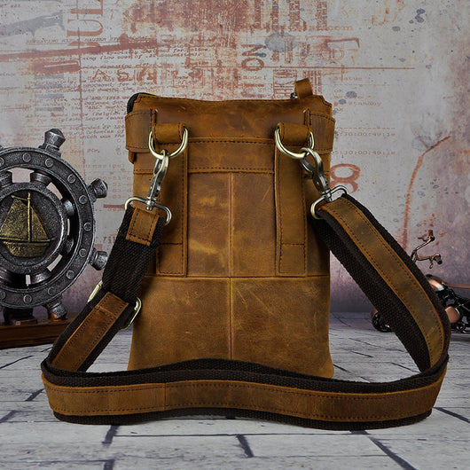 Bolsa Bandolera de Cuero para Hombre - Mochila Compacta con Soporte para Cámara - Image 10