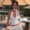 Vestido Halter Backless Sensual con Cintas - Ajuste Slim