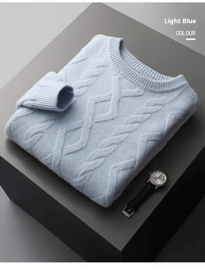 Suéter Grueso para Hombre Cuello Redondo Tejido Base - Image 21