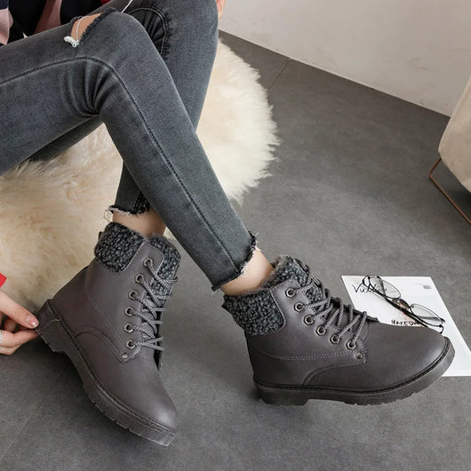 Botas de Nieve Térmicas con Cordones de Algodón - Image 12