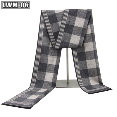 Bufanda de Cachemira Cuadros Hombre Estilo Europeo para Otoño e Invierno - Image 10