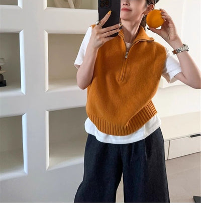 Chaleco de Punto Sin Mangas con Cierre Retro - Image 14