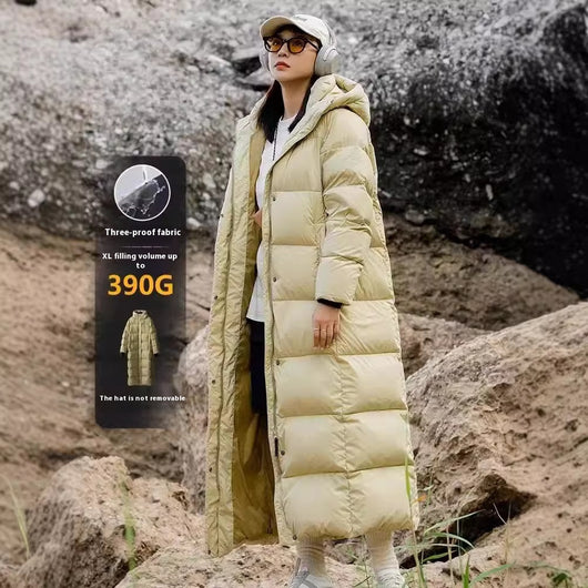 Abrigo Largo Acolchado Extra Largo para Mujer - Chaqueta Térmica Hasta la Rodilla