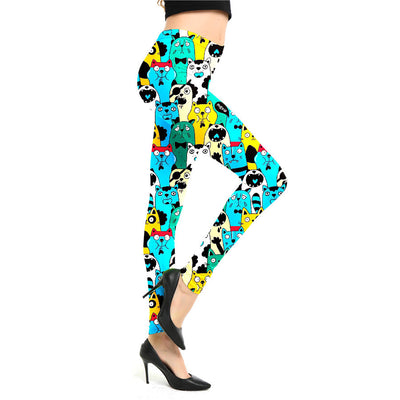 Leggings Estampado Graffiti Cartoon Abstracto Europeo y Americano para Mujer - Image 4