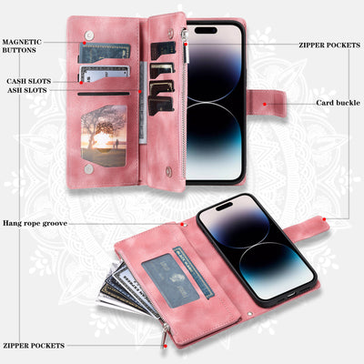 Funda Cartera Teléfono Cuero Grabado - Organizador de Tarjetas con Cierre - Image 35