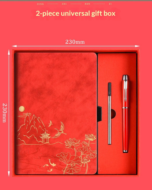Set de Cuaderno A5 Estilo Chino Vintage para Negocios y Oficina en Caja de Regalo - Image 22