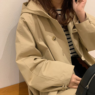Abrigo Trench Gabardina con Capucha Largo Mujer - Estilo Femenino - Image 4