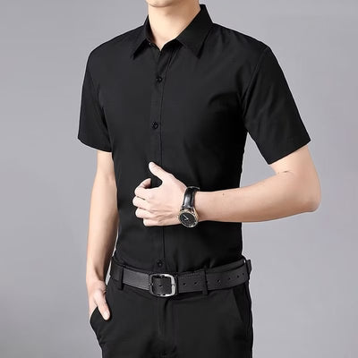 Camisa Ejecutiva Slim Fit Antirruga Manga Corta para Hombre - Image 2