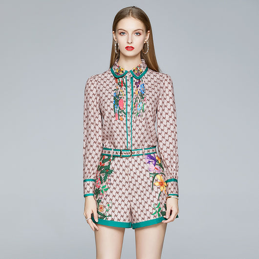 Conjunto Vaquero Elegante: Camisa Entallada y Shorts de Cintura Alta - Image 11