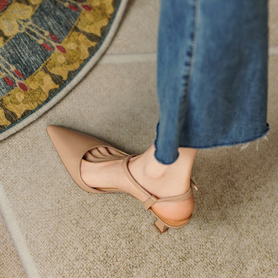 Sandalias Stiletto Punta Aguda con Hebilla de Cuero para Mujer - Image 28