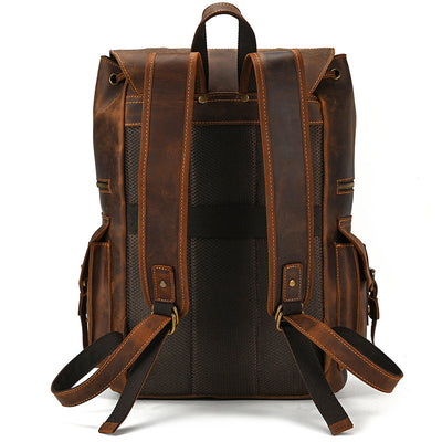 Mochila Vintage de Cuero Crazy Horse Gran Capacidad - Image 5