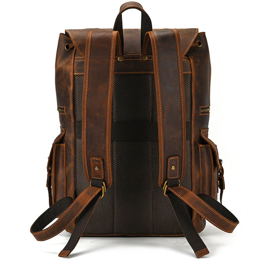 Mochila Vintage de Cuero Crazy Horse Gran Capacidad - Image 5