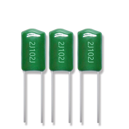 Capacitor Mylar Inline 102J 630V - Paso 5mm para Aplicaciones Electrónicas