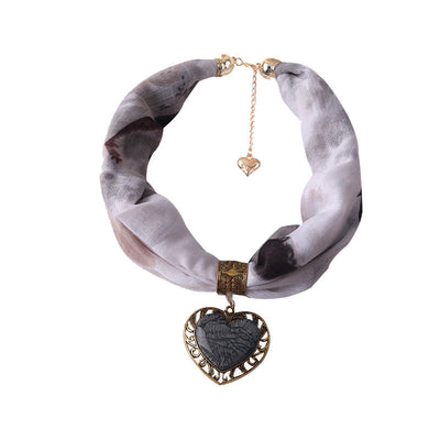 Collar Bufanda Étnico Corazón de Durazno para Mujer - Image 6