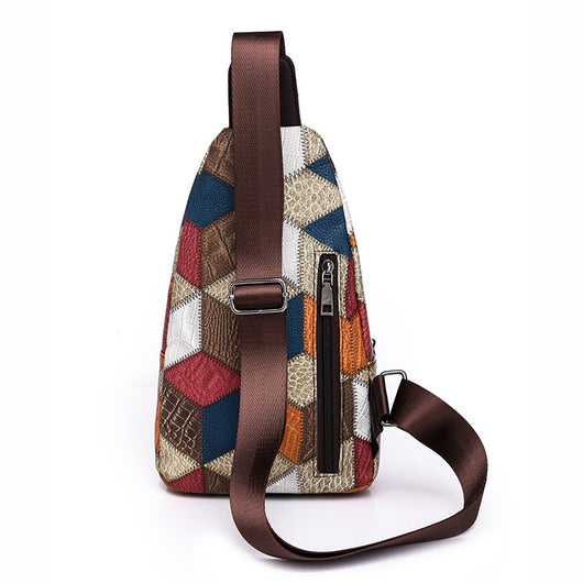 Bolso Cruzado de Gran Capacidad con Textura de Cuero PU Suave y Bloques de Color - Image 10