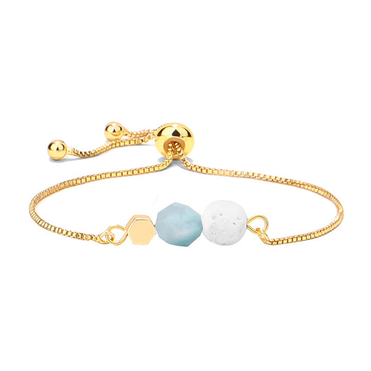Pulsera Yoga Ojo de Tigre con Cadena de Oro 14K y Piedra Volcánica - Image 27
