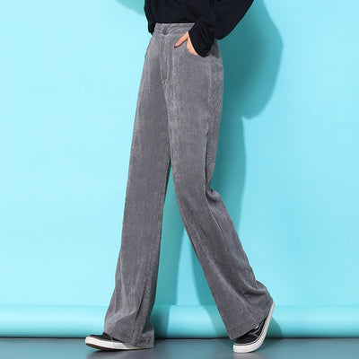 Pantalón Pana Ancho Cintura Alta Casual Holgado - Image 5