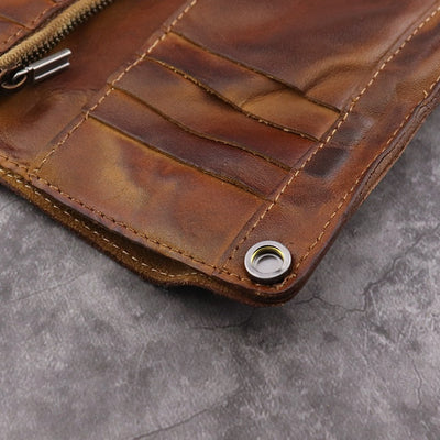 Cartera Larga para Hombre Estilo Retro Europeo con Múltiples Compartimentos - Image 12