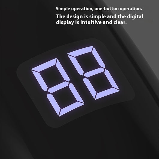 Black digital display electric trimmer with two guide combs, a charging cable, and a cleaning brush. - Image 8
