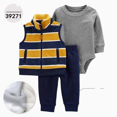 Chaqueta de Cuero con Capucha Infantil Tres Piezas Manga Larga - Image 21