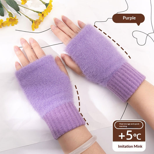 Guantes Térmicos de Punto con Dedos Libres y Forro Suave - Image 11