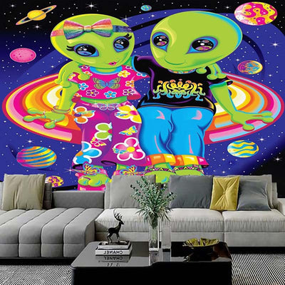 Tapiz Decorativo con Estampado Alien - Tela de Fondo para Pared - Image 23