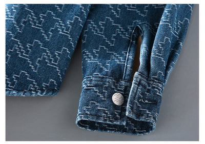 Camisa de Mezclilla Casual con Forro Polar y Estampado Floral - Image 21