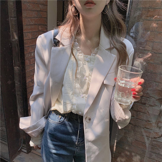 Conjunto de Dos Piezas: Camisa Base + Blazer Oversize Tendencia