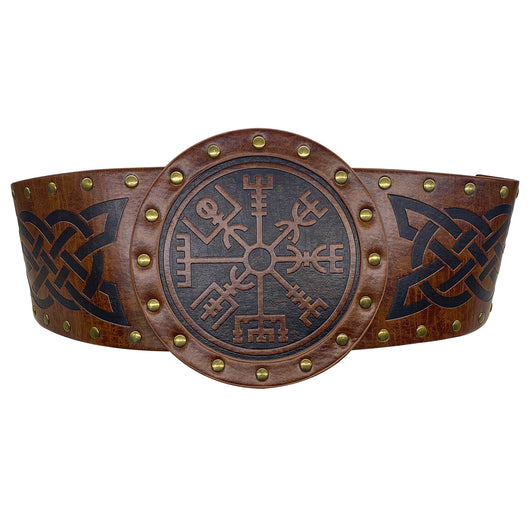 Cinturón Ancho Retro Estilo Caballero con Hebilla Medieval - Image 5