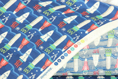 Tela de Algodón Puro Estilo Nórdico con Estampado de Cohete para Proyectos Artesanales - Image 2