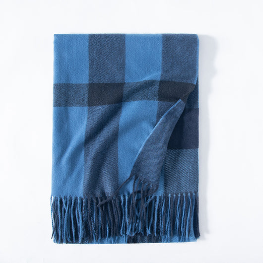 Bufanda Cálida de Cuadros Estilo Cachemira para Mujer - Image 3
