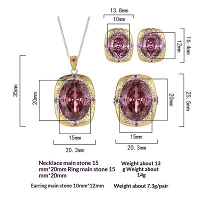 Conjunto de Joyas con Rosas Secas - Collar, Aretes y Anillo de Lujo - Image 8