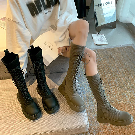 Botas Hasta la Rodilla Estilo Británico para Mujer - Image 5