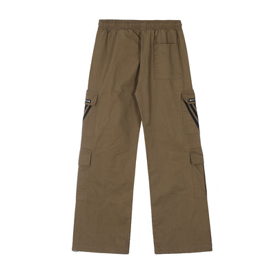 Pantalones Cargo Sueltos Multi-bolsillos Three Bars para Hombre - Image 3