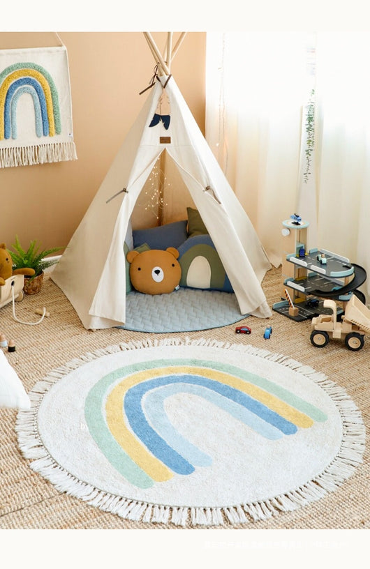 Tapete Redondo con Borlas para Cuarto Infantil - Image 12