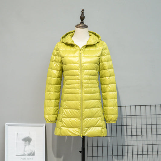 Chaqueta Acolchada Ligera Otoño Invierno Mujer Talla Grande Capucha Ajustada