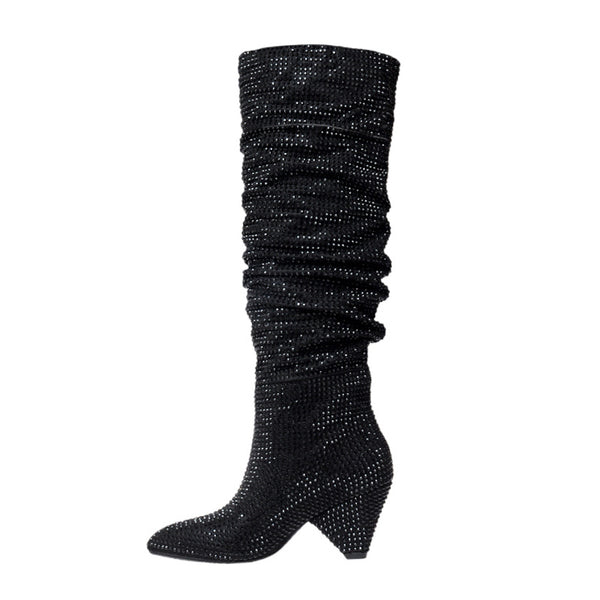 Botas Altas Brillantes con Tacón para Fiesta y Noche - Image 7