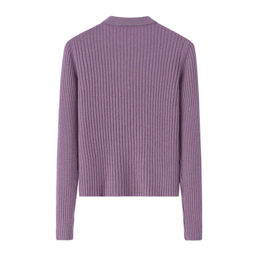 Cardigan de Cachemira Corto para Mujer - Cuello Solapa Otoño Temprano - Image 2
