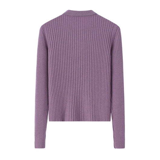 Cardigan de Cachemira Corto para Mujer - Cuello Solapa Otoño Temprano - Image 2
