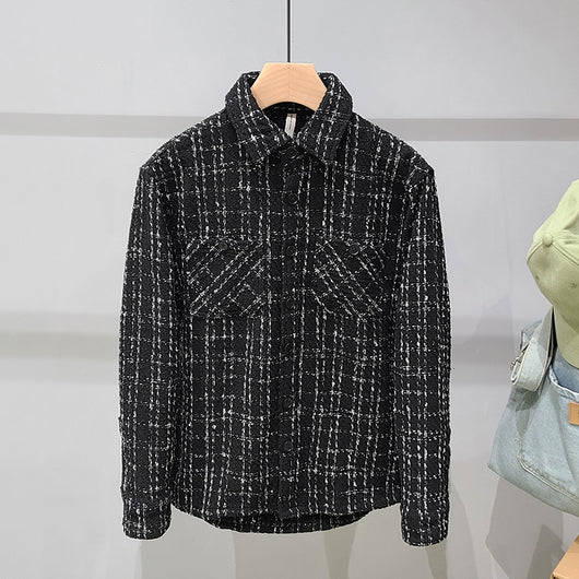 Chaqueta Camisa Tweed Cuadros para Hombre - Manga Larga - Image 10