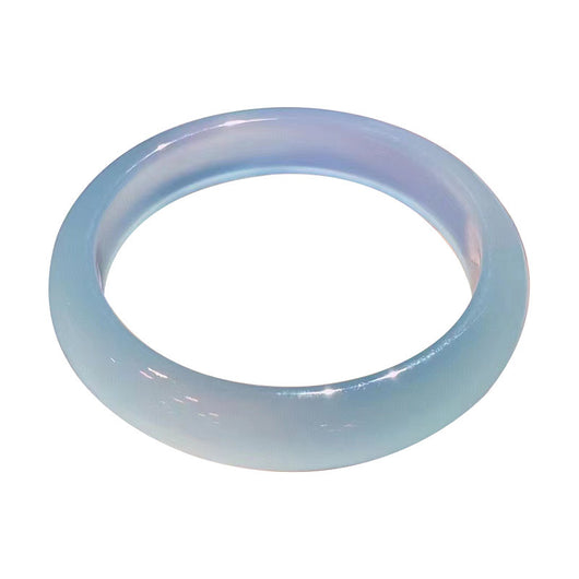 Pulsera de Calcedonia Azul Hielo - Ágata Redonda Fina Estilo Jade Chino para Mujer - Image 8