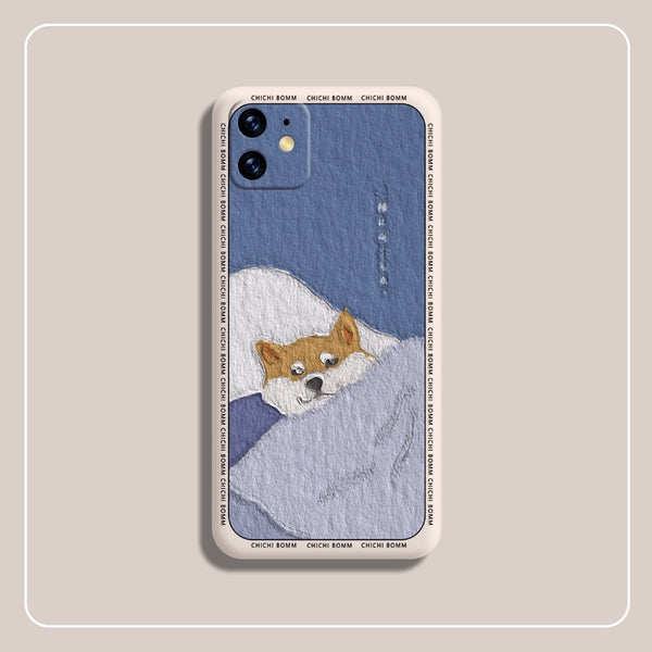 Funda de Silicona Líquida Shiba Inu a Prueba de Golpes