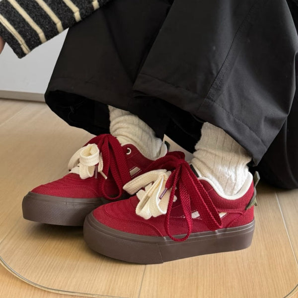 Zapatillas de Lona con Suela Gruesa - Casual Versátil para Estudiantes